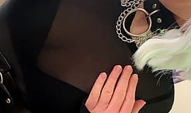 Bare & Bold: Goth Babe Tephize Flaunts Her Shaved Pussy with No Panties!